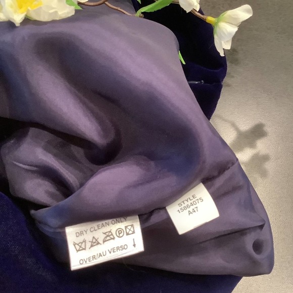 Vintage Liz Claiborne Velvet Strong Shoulder Embellished Keyhole Short Dress 90s - Picture 13 of 16